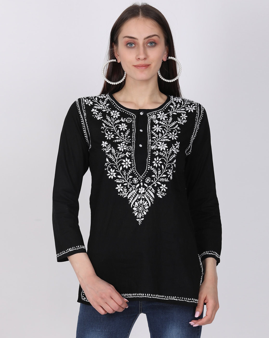 Buy Black Kurtis Tunics for Women by PARAMOUNT CHIKAN Online Ajio