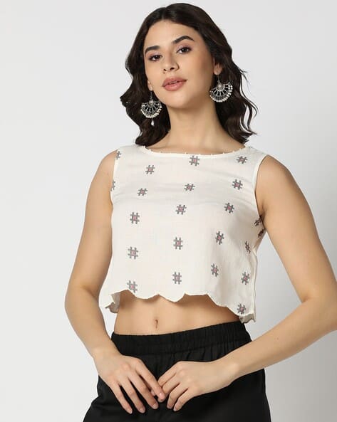 Ajio Off White Womens Crop Top Buy Off-White Shirts, Tops Tunic