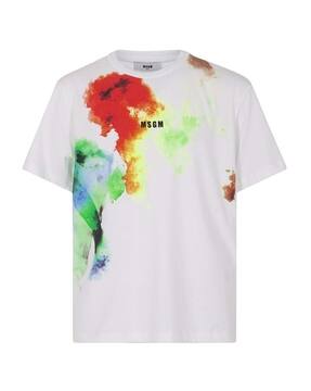 MSGM｜SHORT-SLEEVED ROUND NECK T-SHIRTS (3440MM510 23700 MSGM｜SHORT-SLEEVED ROUND NECK T-SHIRTS (3440MM510 23700
