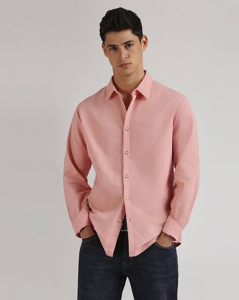 Pepe Jeans Men Leonard Crinkled Regular Fit Shirt