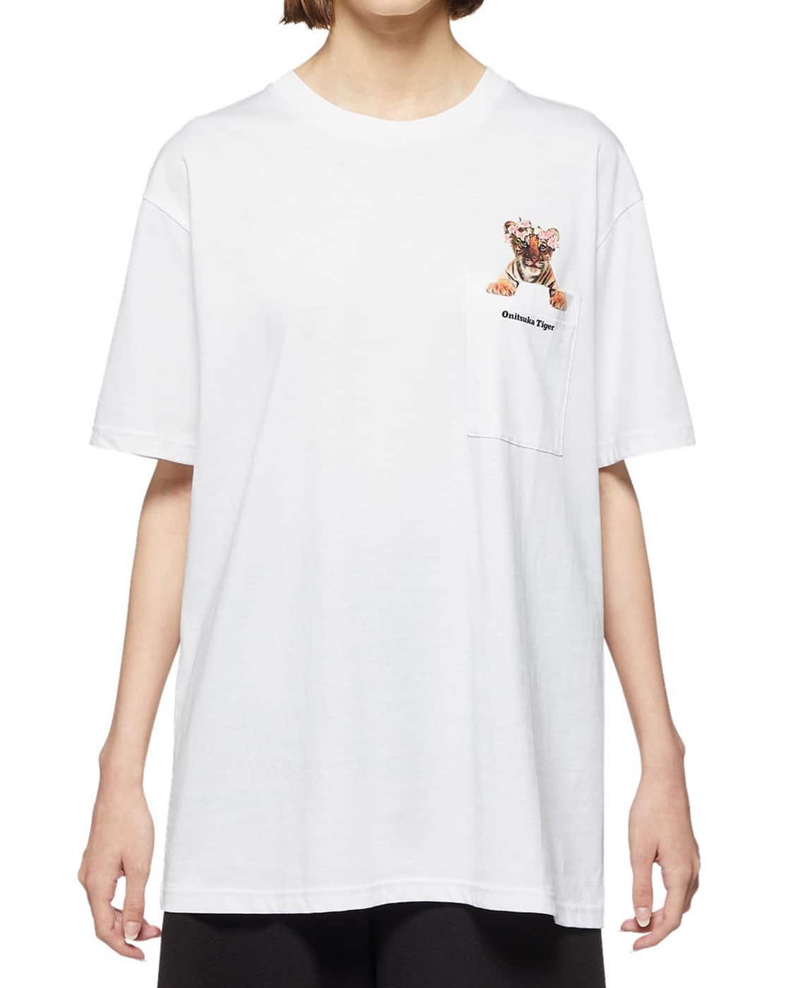 NO$W ロゴ入り ホワイトTシャツ Buy Onitsuka Tiger Graphic Cotton Regular Fit T-Shirt | White