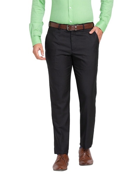 Raymond Men Slim Fit Flat-Front Trousers