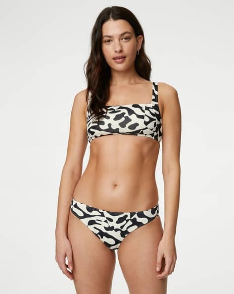 Women Printed Padded Square-Neck Bikini Top