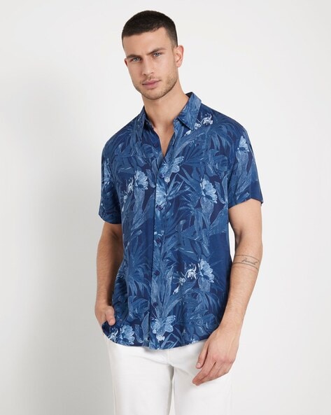 Buy Blue Shirts for Men by GUESS Online Ajio