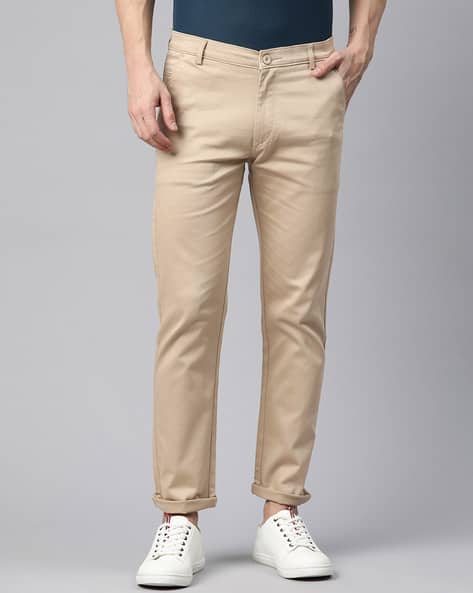 Men's Slim Fit Flat-Front Trousers