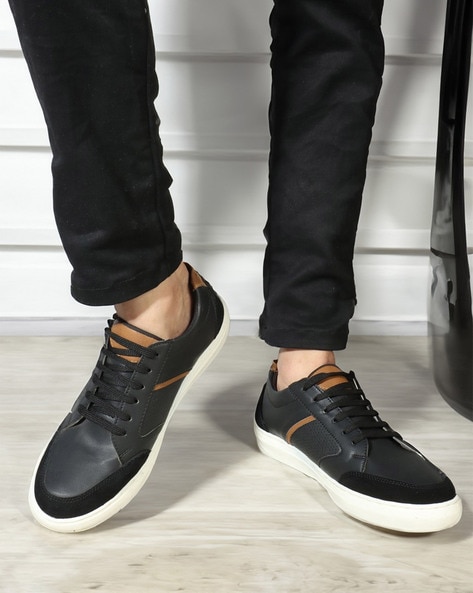 Carlton London Men Round-Toe Lace-Up Sneakers