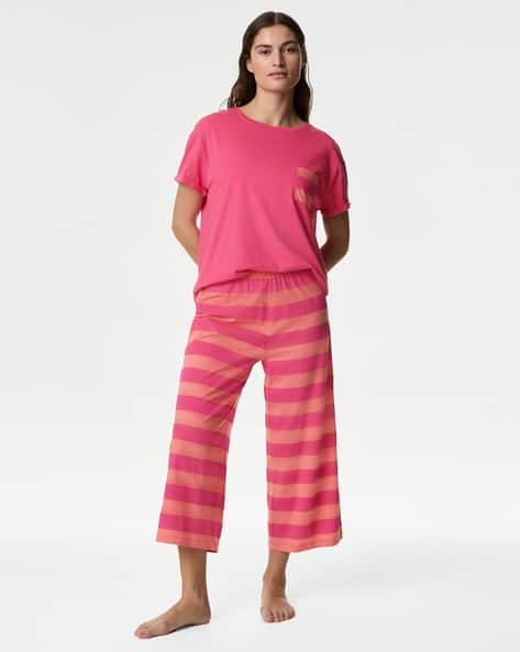 Cotton Rich Crop Leg Pyjama Set