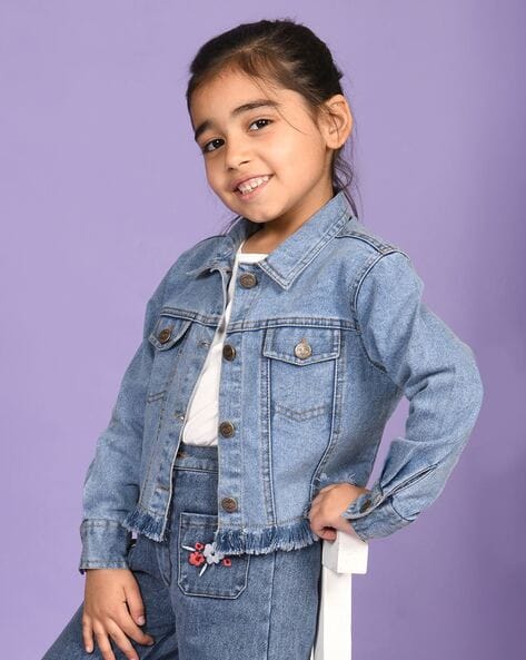 Buy Sky Blue Jackets & Shrugs for Girls by SUPERMINIS Online