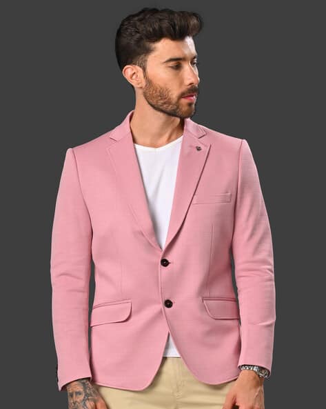 Men Checked Regular Fit Blazer