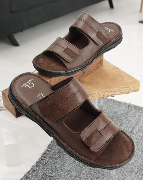 Carlton London Men Round-Toe Slip-On Sandals