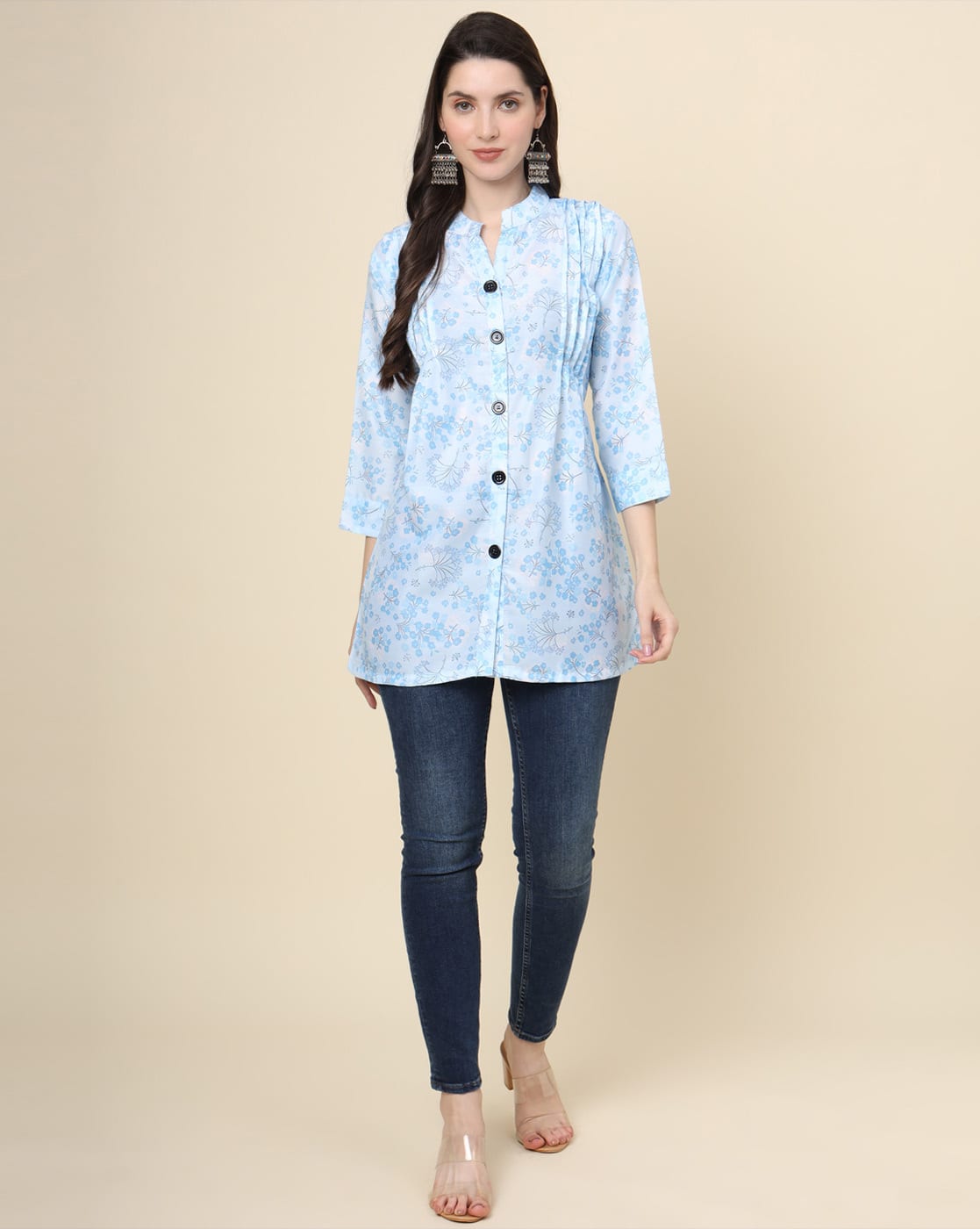 Buy Sky blue Shirts, Tops & Tunic for Women by VIVERA Online