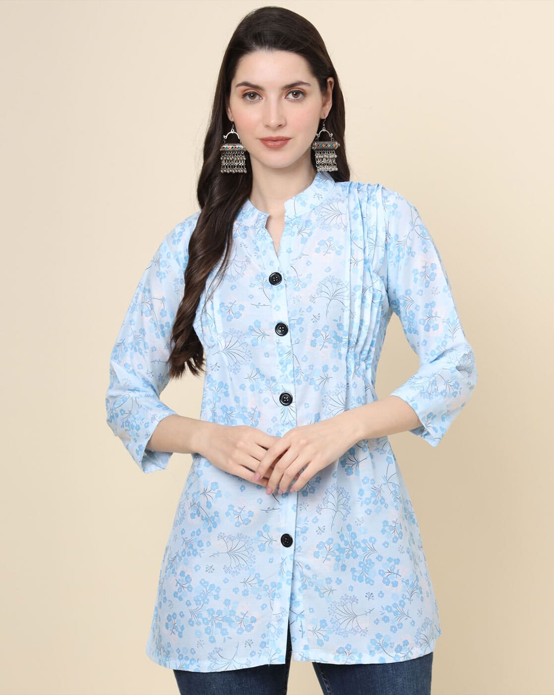 Buy Sky blue Shirts, Tops & Tunic for Women by VIVERA Online