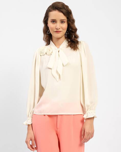 MADAME Stylised Collar Shirt with Full Sleeves