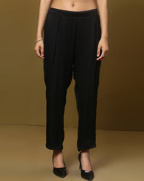 Women Pleat-Front Pants Price in India