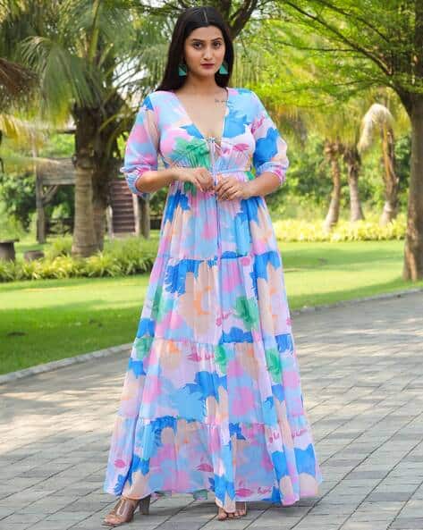 Buy MASAKALI.CO Women Floral Print Tiered Dress Online | Ajio.com