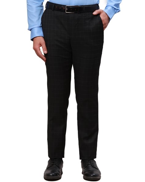 Raymond Men Slim Fit Flat-Front Trousers