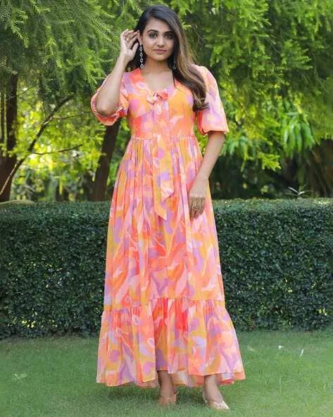 Buy Peach Dresses for Women by MASAKALI.CO Online | Ajio.com