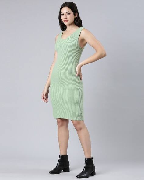 Pattern Cotton On Bodycon Dress NWT Other Stories Sleeveless Rib Knit Mini  Dress Teal Size XS