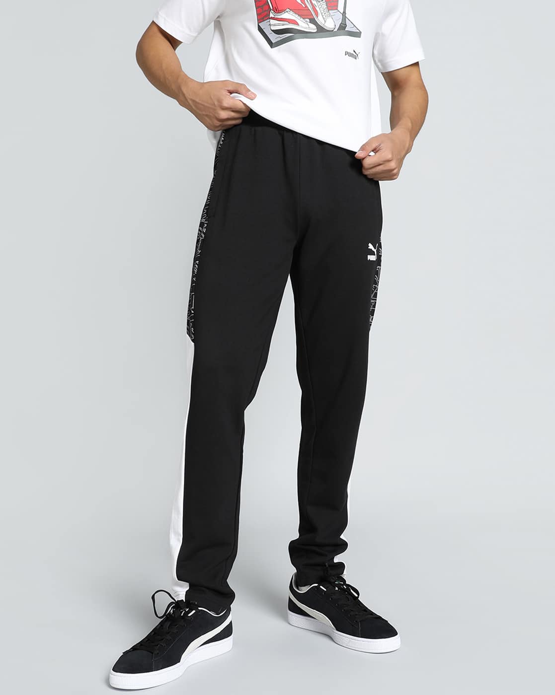 Straight Track Pants with Logo Print