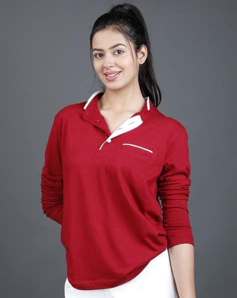 EYEBOGLER Women Polo T-Shirt with Welt Pocket