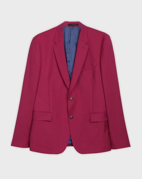 Buy PAUL SMITH Men Edgy Wool-Blend Blazer Jacket Fuchsia Color