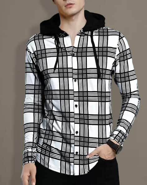 EYEBOGLER Checked Hooded T-Shirt