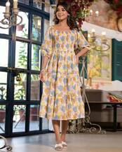 Buy Cream Dresses for Women by MASAKALI.CO Online | Ajio.com