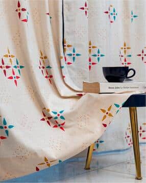 Set of 2 Floral Print Window Curtains