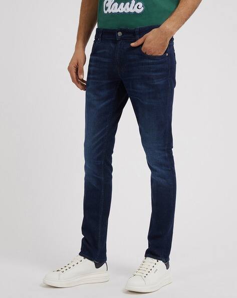 Mid-Wash Skinny Fit Jeans
