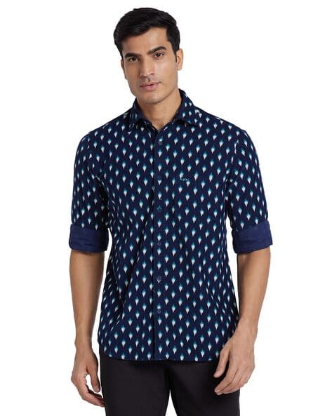 Colorplus Men Micro Print Regular Fit Shirt with Patch Pocket