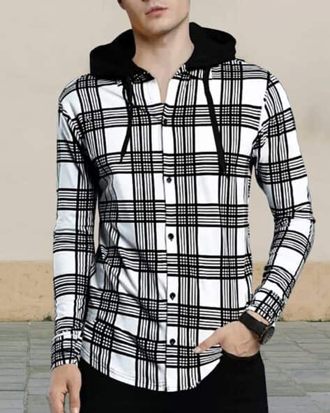 EYEBOGLER Checked Shirt with Hoodie