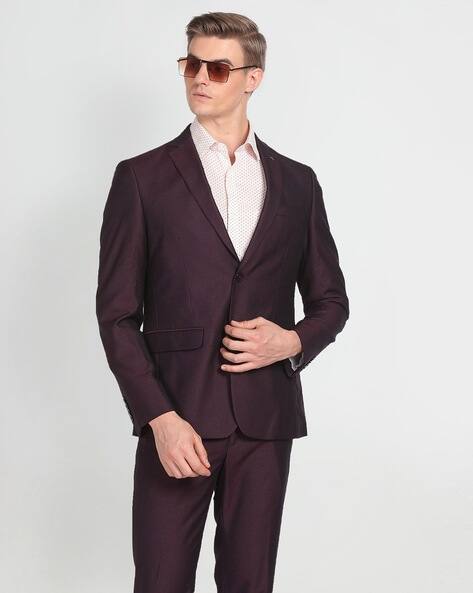 ARROW Men Geometric Pattern Regular Fit Blazer & Trousers Set