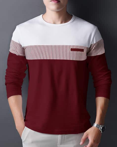 EYEBOGLER Men Colourblock Crew-Neck T-Shirt