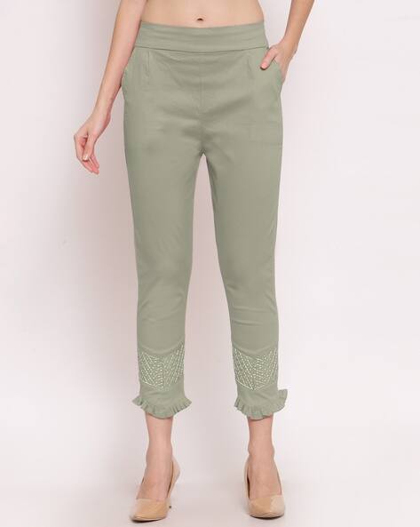KLOTTHE Women Embroidered Slim Fit Pants