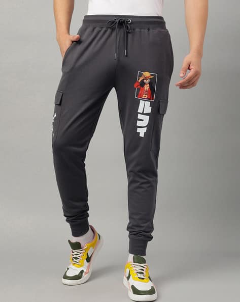Men Graphic Print Mid-Rise Joggers
