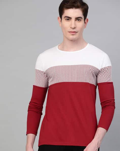 EYEBOGLER Colourblock T-shirt with Full Sleeves
