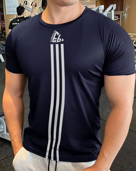 EYEBOGLER Men Printed Regular Fit Crew-Neck T-Shirt