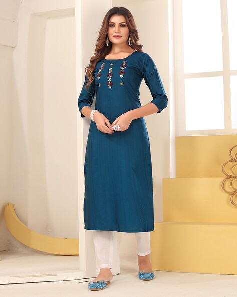 Buy Blue Kurtas Kurtis for Women by Peachmode Online Ajio