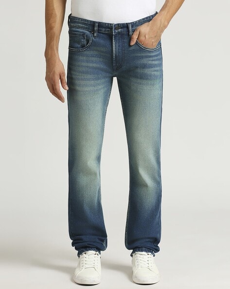 Men Vapour Heavily Washed Slim Fit Jeans