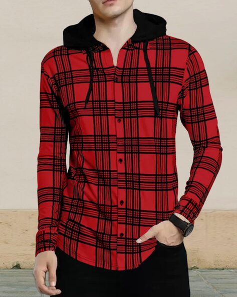 Checked Shirt with Hoodie