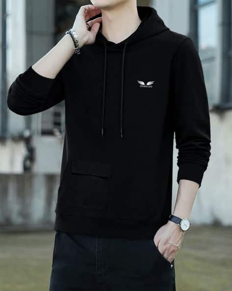 EYEBOGLER Men Regular Fit Hooded T-Shirt