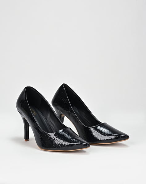 Women Croc-Embossed Pump Heels