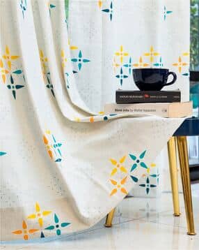 Set of 2 Floral Print Window Curtains