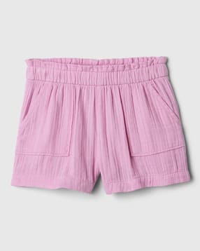 gap kids Solid Crinkle Gauze Shorts with Pockets-picture-47