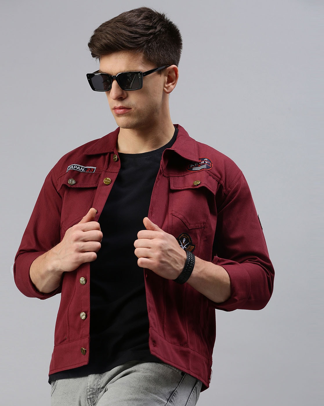 Jacket maroon colour best sale