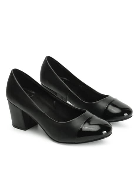 Women Round-Toe Chunky Heeled Shoes