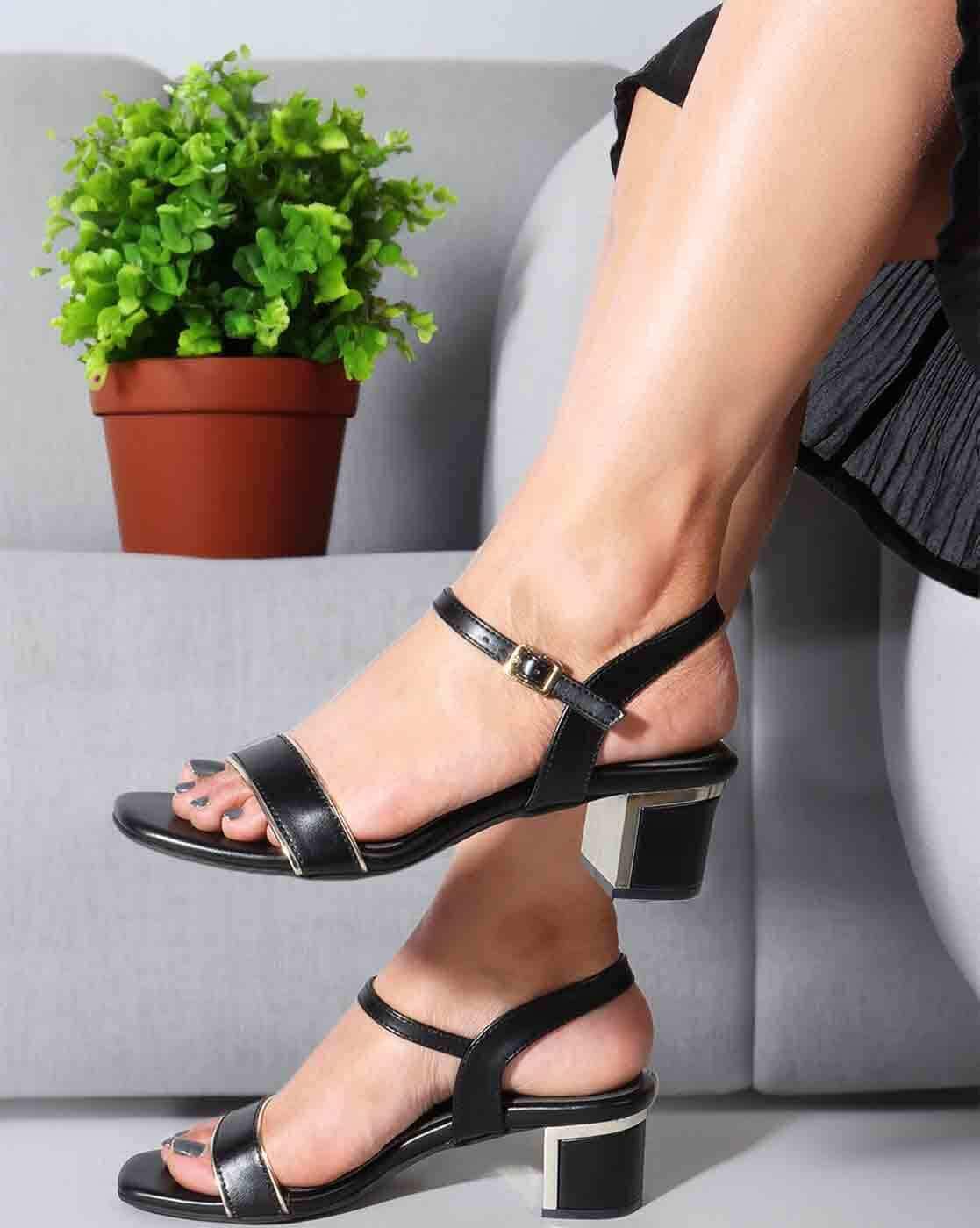 Elle Women Heels Women's High Top Leather Sandals Fashion Open Toe Hollow Out F