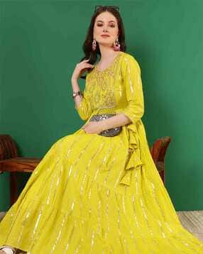 glam roots Women Embroidered Flared Kurta-picture-21