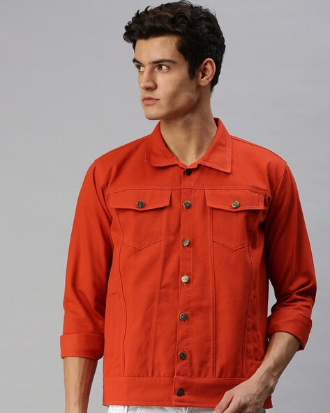 Orange trucker jacket hotsell