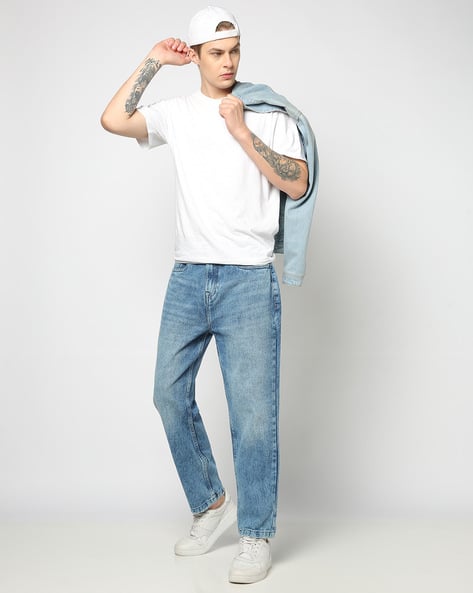 Men Heavy-Wash Relaxed Fit Jeans